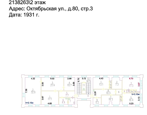 Октябрьская, д. 80с3 761 кв.м
